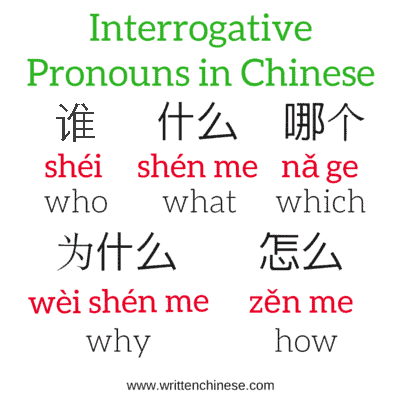 Interrogative Pronouns in Chinese